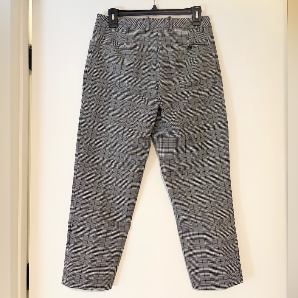 Calvin Klein Plaid Ankle Pants Grey Straight Leg, Size 4 - Picture 2 of 3